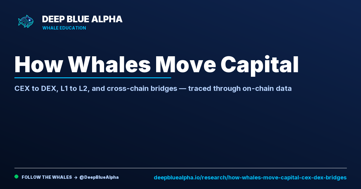 Move Capital How Whales Move Capital: CEX to DEX, Layer 1 to Layer 2, and Cross ...
